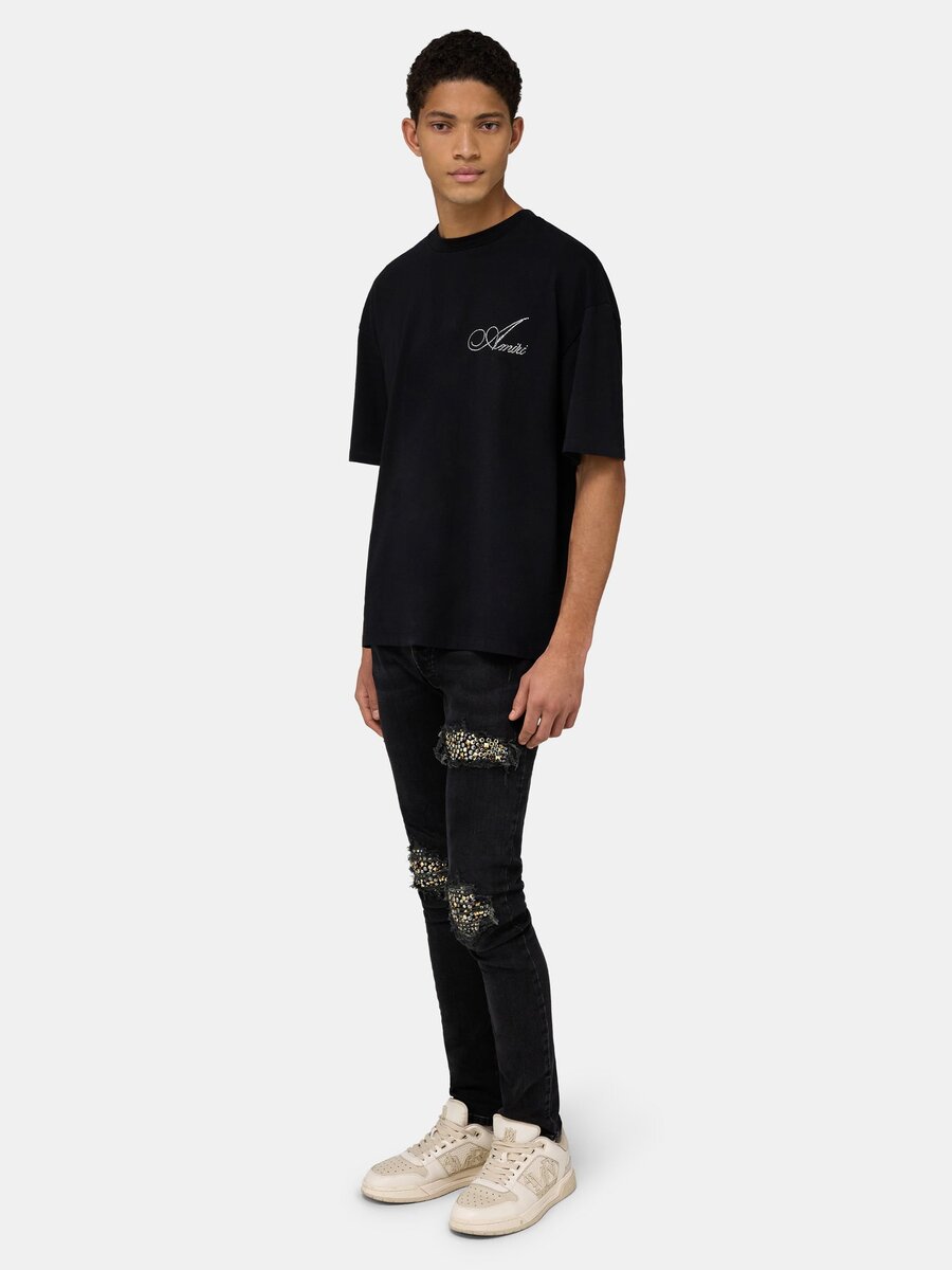 CRYSTAL AMIRI SCRIPT OVERSIZED TİŞÖRT