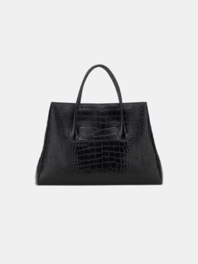 KABARTMALI TIMSAH DESENLİ HONEY 50 TOTE