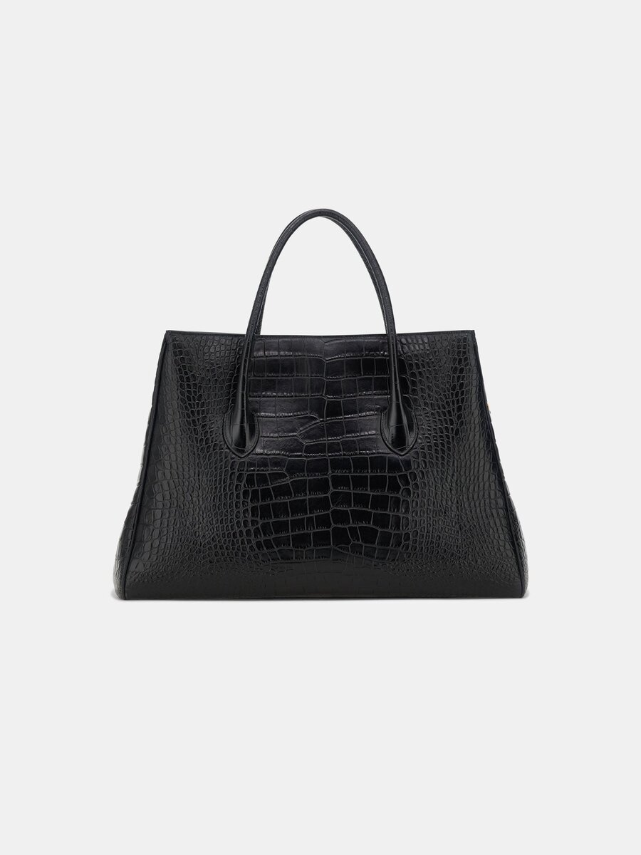 KABARTMALI TIMSAH DESENLİ HONEY 50 TOTE