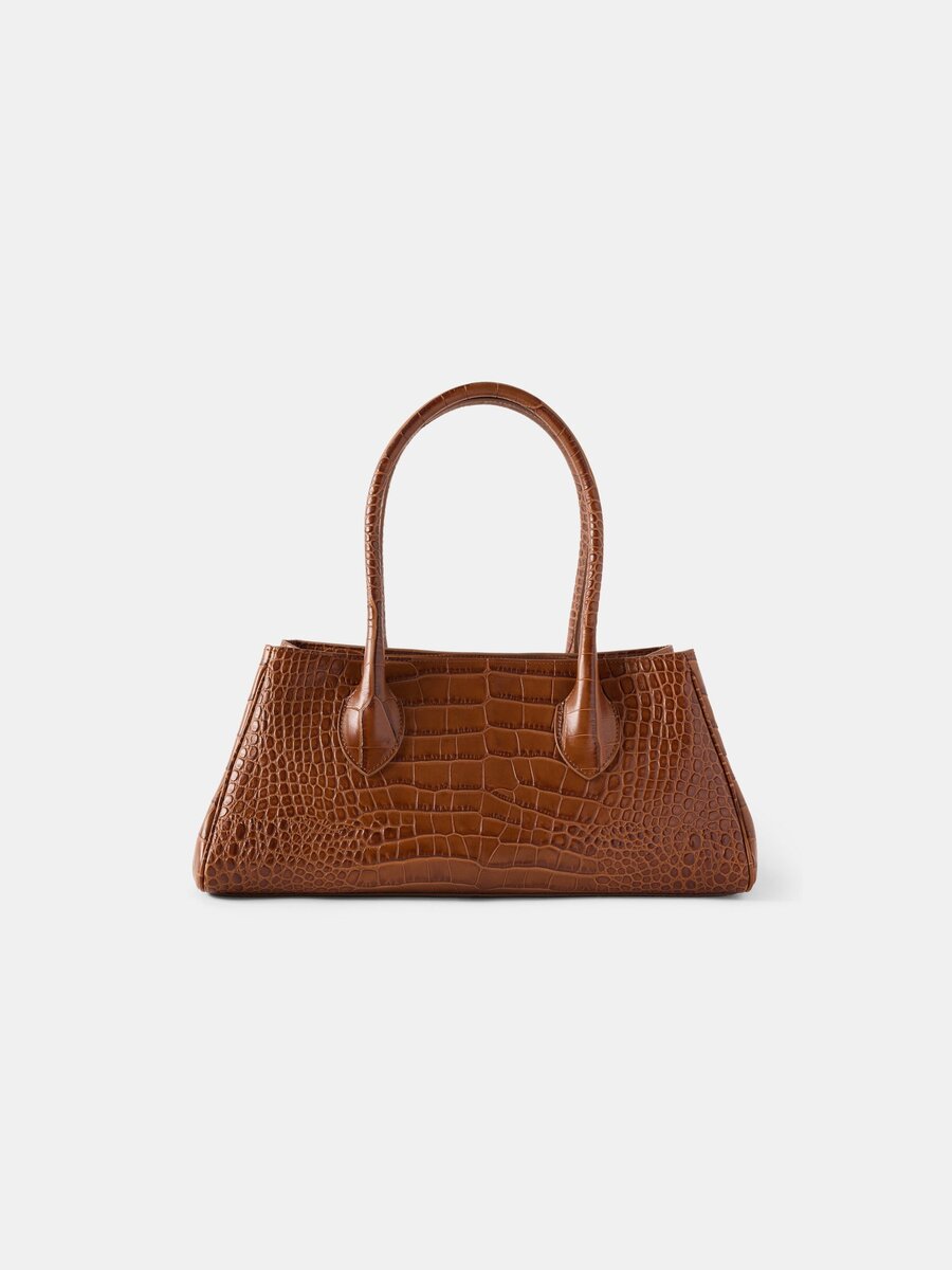 KADIN EMBOSSED CROC HONEY 40 OMUZ ÇANTASI