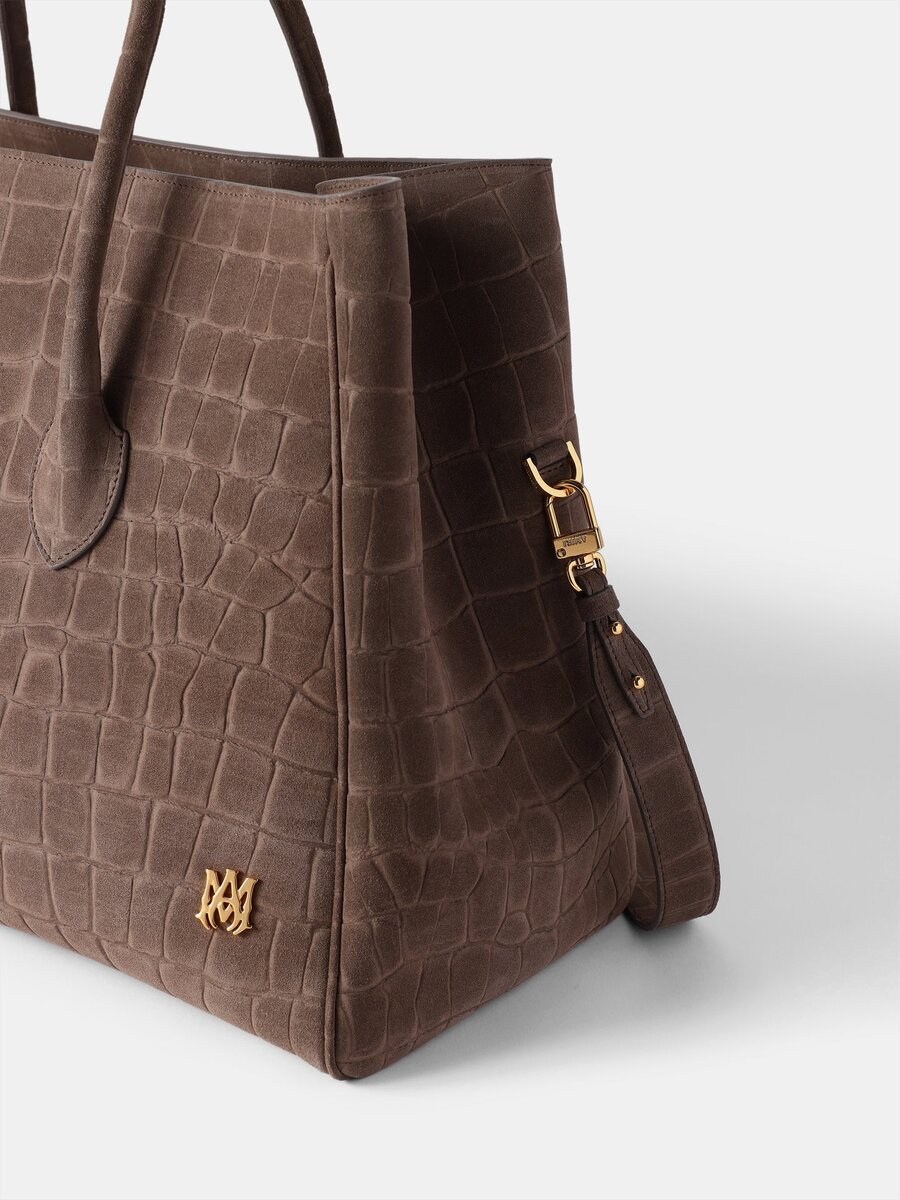 SUEDE CROC HONEY 50 TOTE